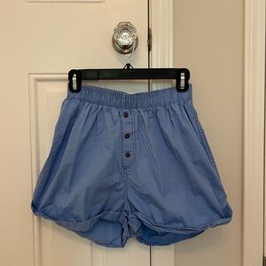 Free People Blue High Waist Denim Shorts